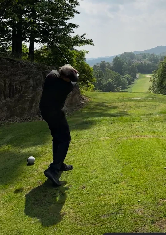 Gary Battersby through the swing